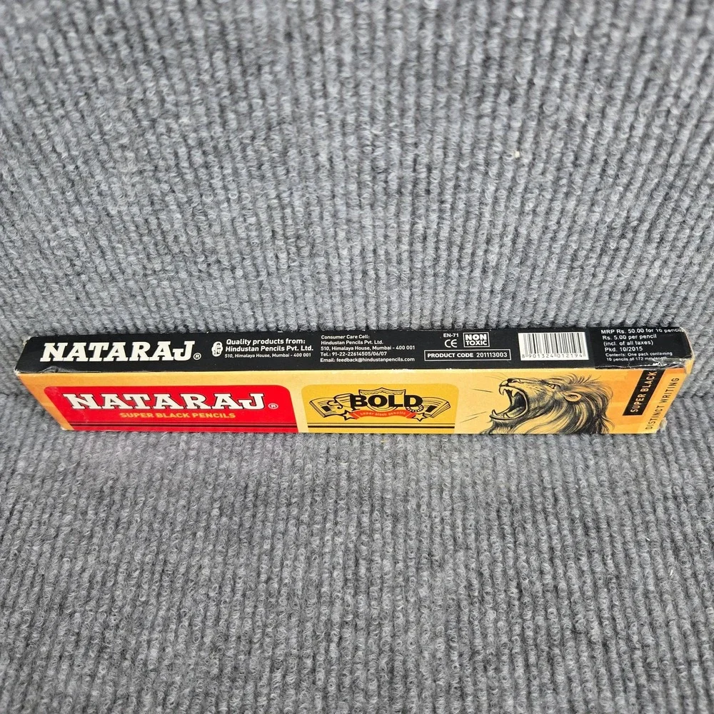 Nataraj Bold Super Black Pencils Set with Sharpener and Eraser NOS